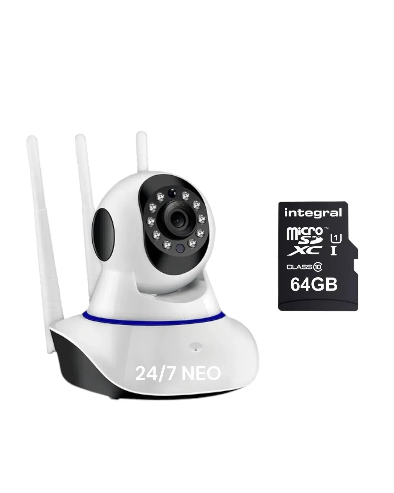  Cámara De Seguridad WIFI 360 Grados  3 Antenas + Memoria 64Gb Original