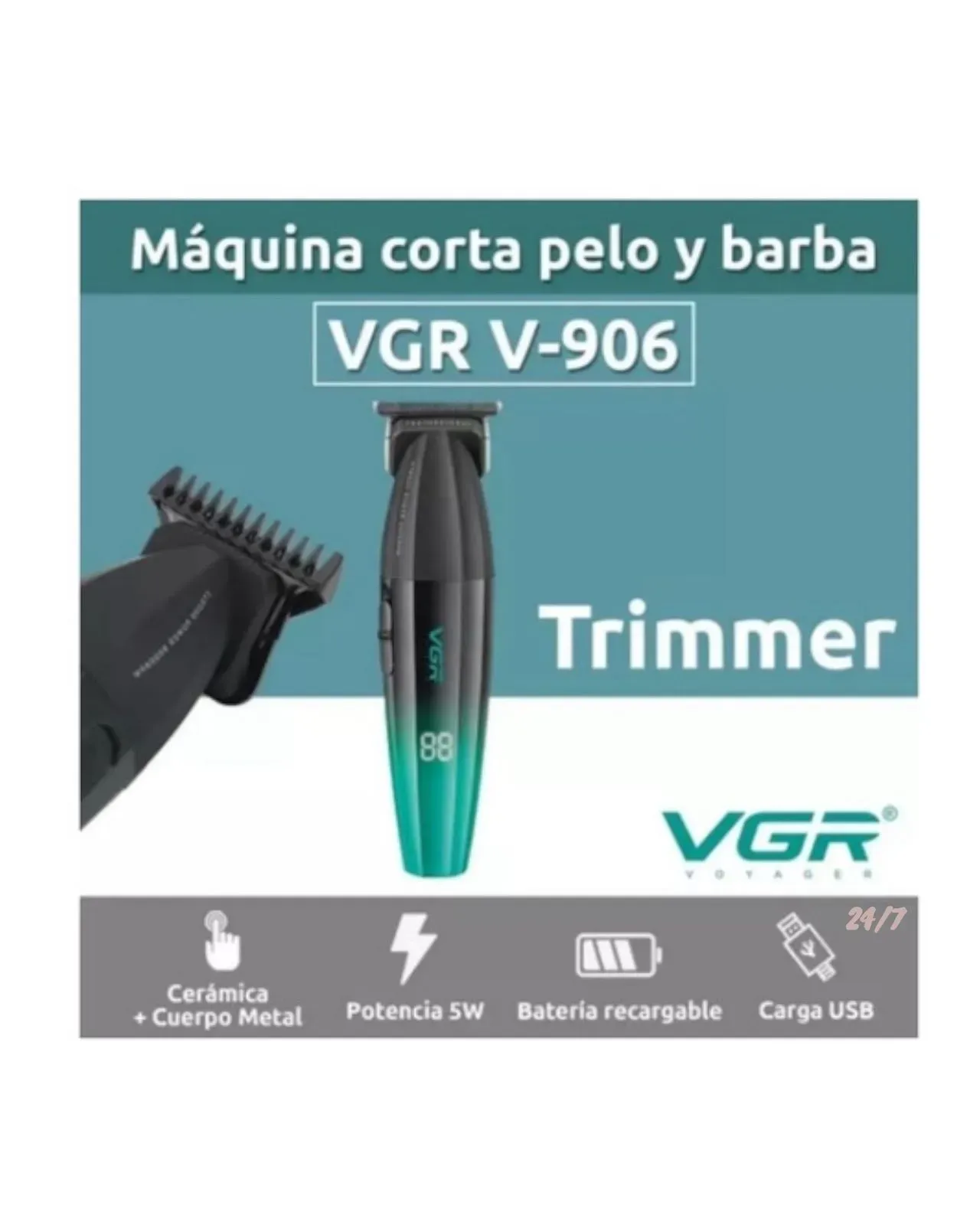 Maquina Patillera Profesional Recargable Vgr-906