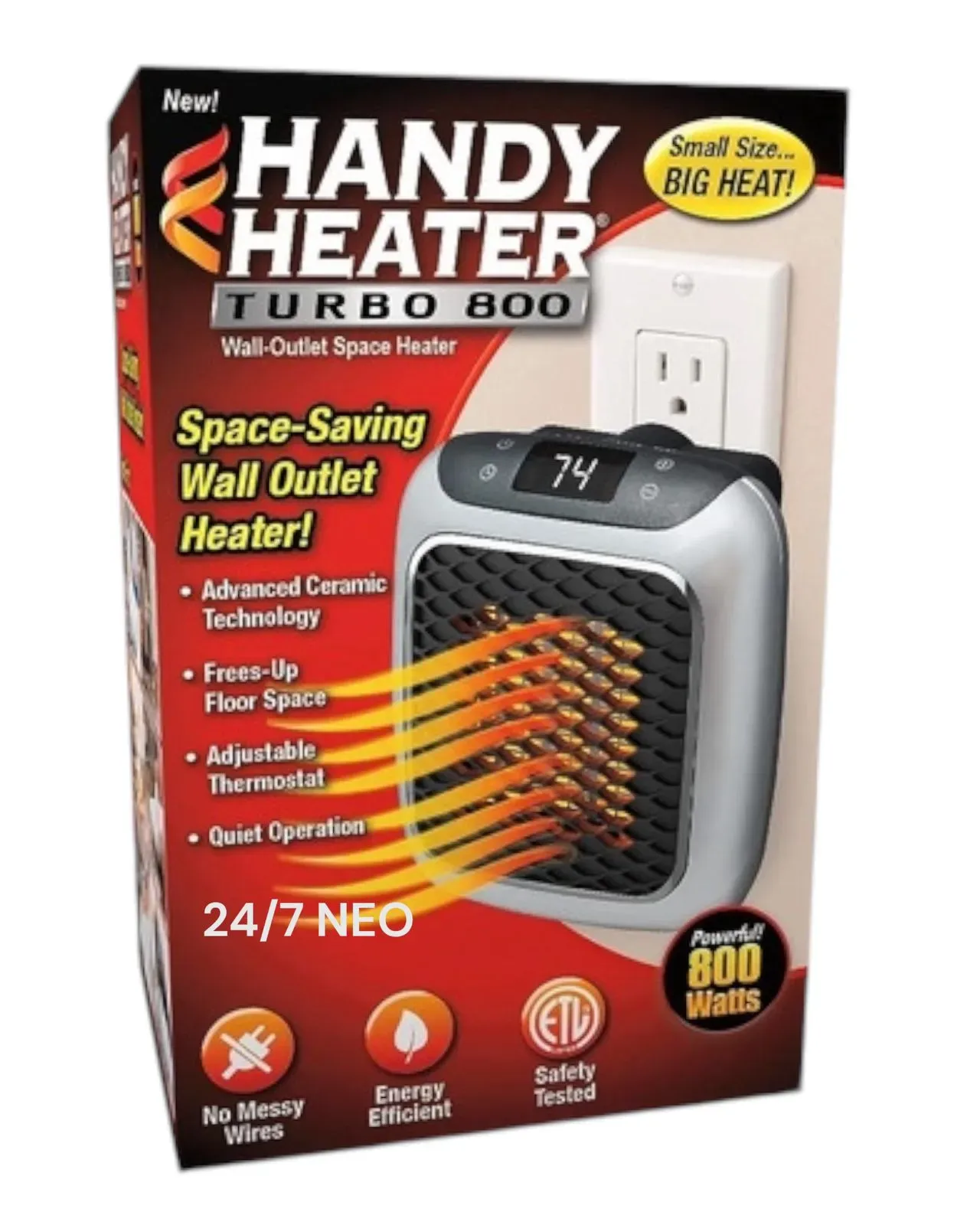 Calentador Portátil Handy Heater Calefacción Ambiente Pantalla Digital Turbo 800