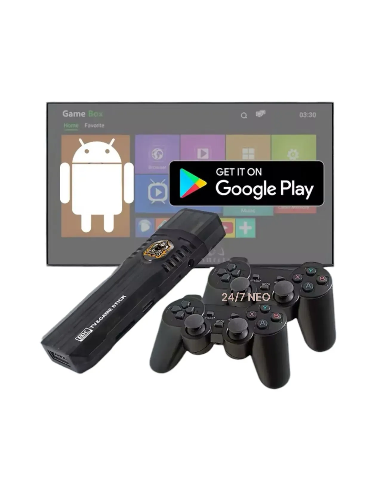 Consola de Juegos Android TV Box Game + 2 Controles Inalámbricos