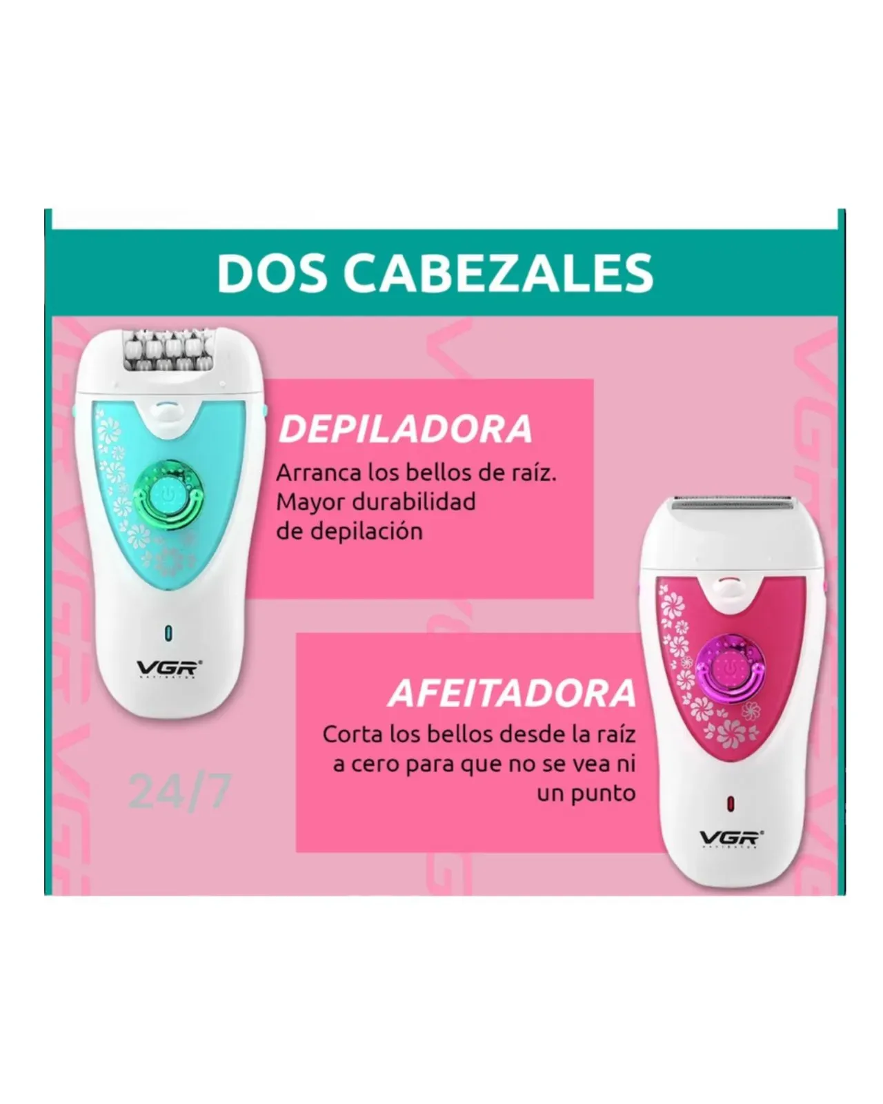 Maquina Electrica Depiladora Vgr-722 Cara Cuerpo y Cejas