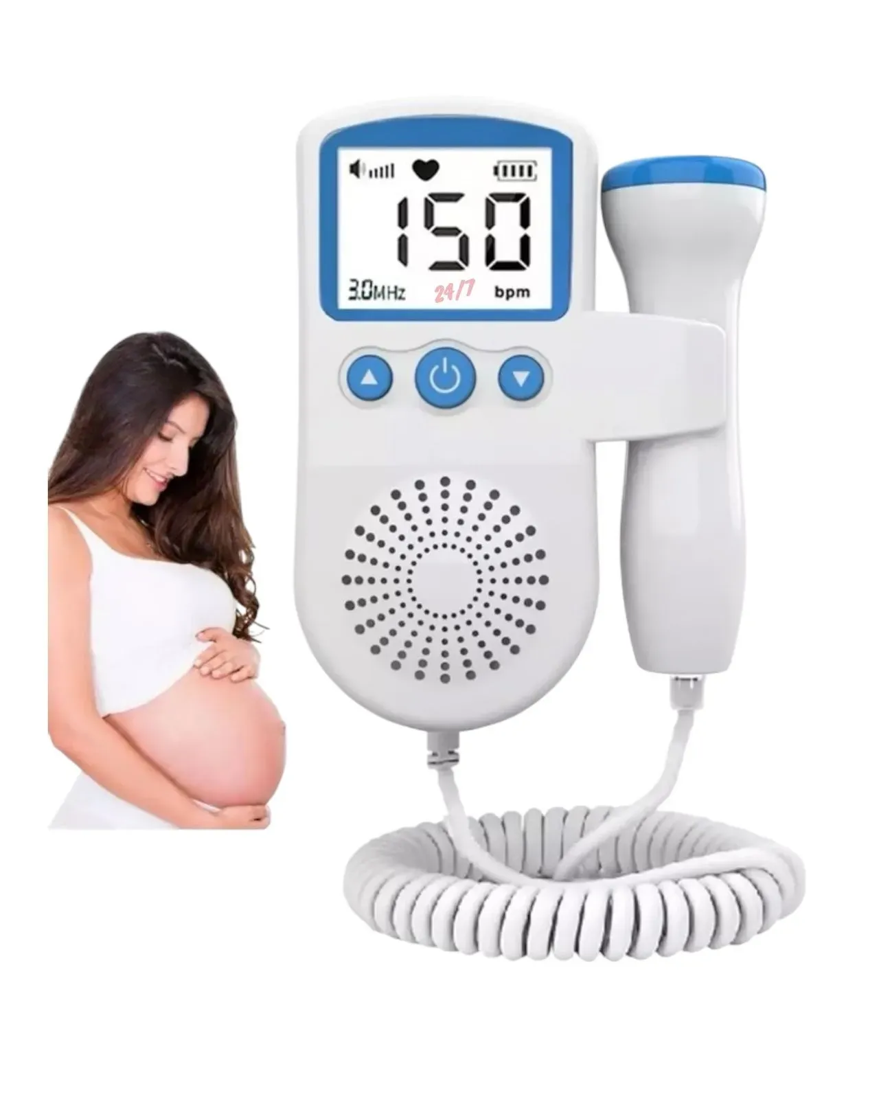 Monitor De Frecuencia Cardiaca Para Bebés Con Ecografía Doppler Fetal Azul