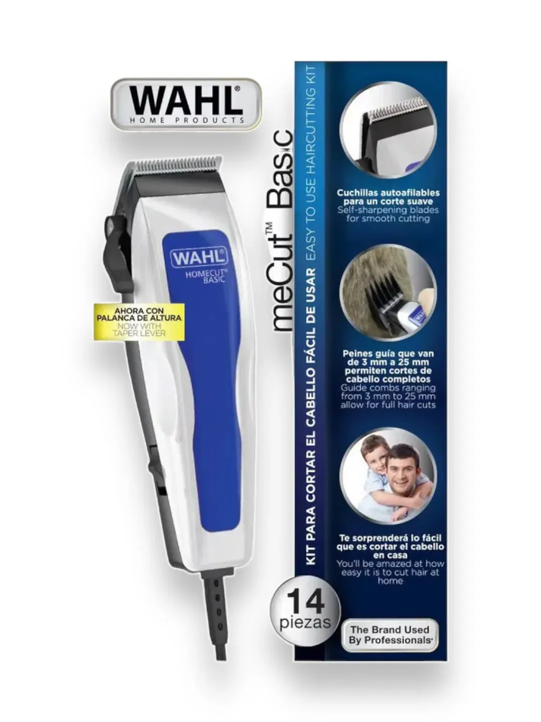 Maquina Corte Cabello Combo Barbero Wahl Home Cut Basic 14 Piezas 