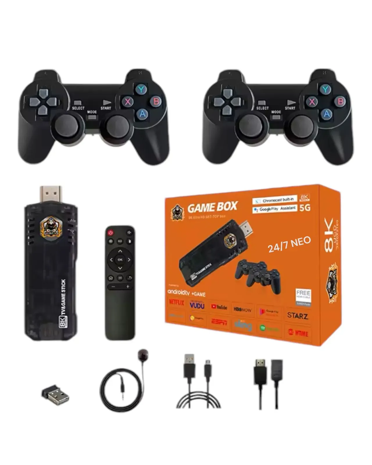 Consola de Juegos Android TV Box Game + 2 Controles Inalámbricos