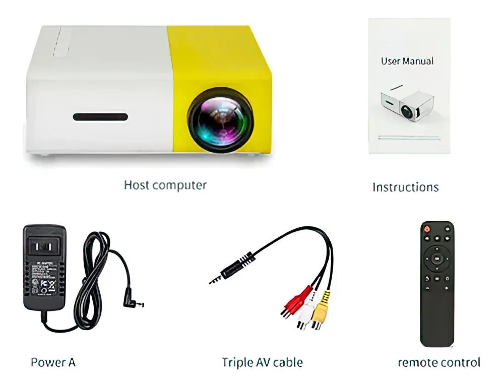 Mini Proyector Portátil YG300 LED 600 Lúmenes, HDMI/USB, Protege Ojos