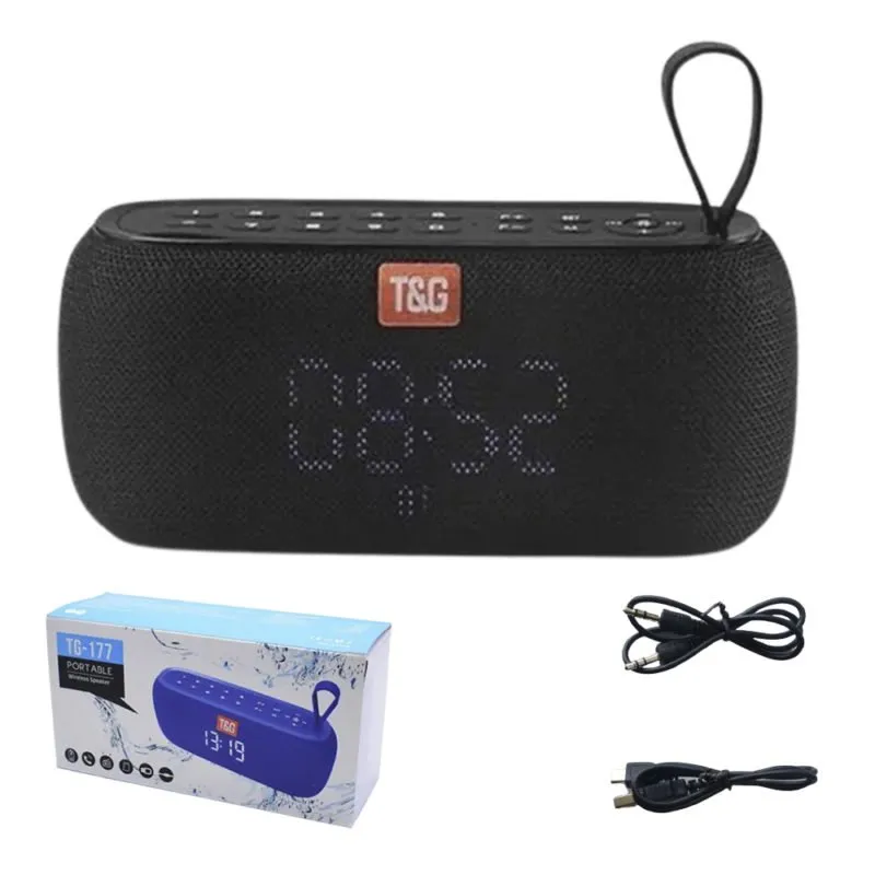 Parlante Reloj Radio Inalambrico Port?til T&G TG-177 Negro