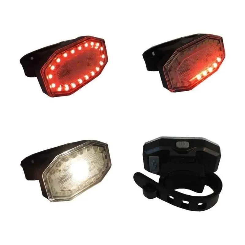 Luz led Bicolor Blanca y Rojo 4 Modos Recargable Stop Bicicleta BY-589