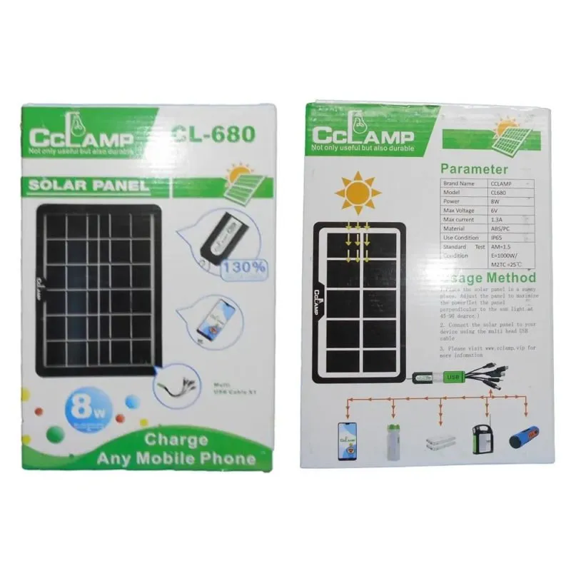 Panel Solar Cargador Celular 8 Watt 6 Voltios Energ?a Solar CL-680