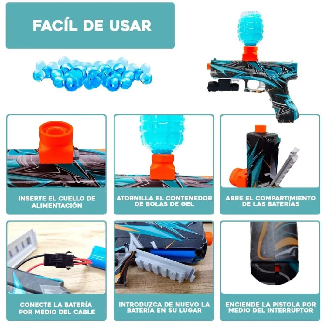 Pistola Biogel Automática Hidrogel con Láser Recargable 39 cm