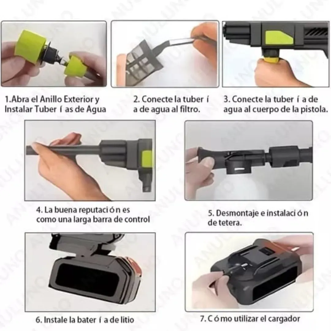 Hidrolavadora Inalambrica Alta Presion De 48 V Boquillas Intercambiables