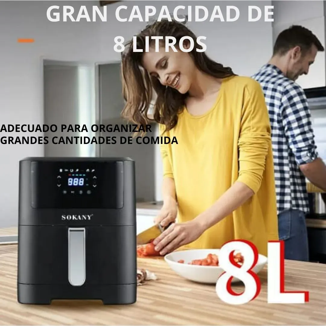 Freidora De Aire Inteligente 8 Litros Pantalla LED Táctil