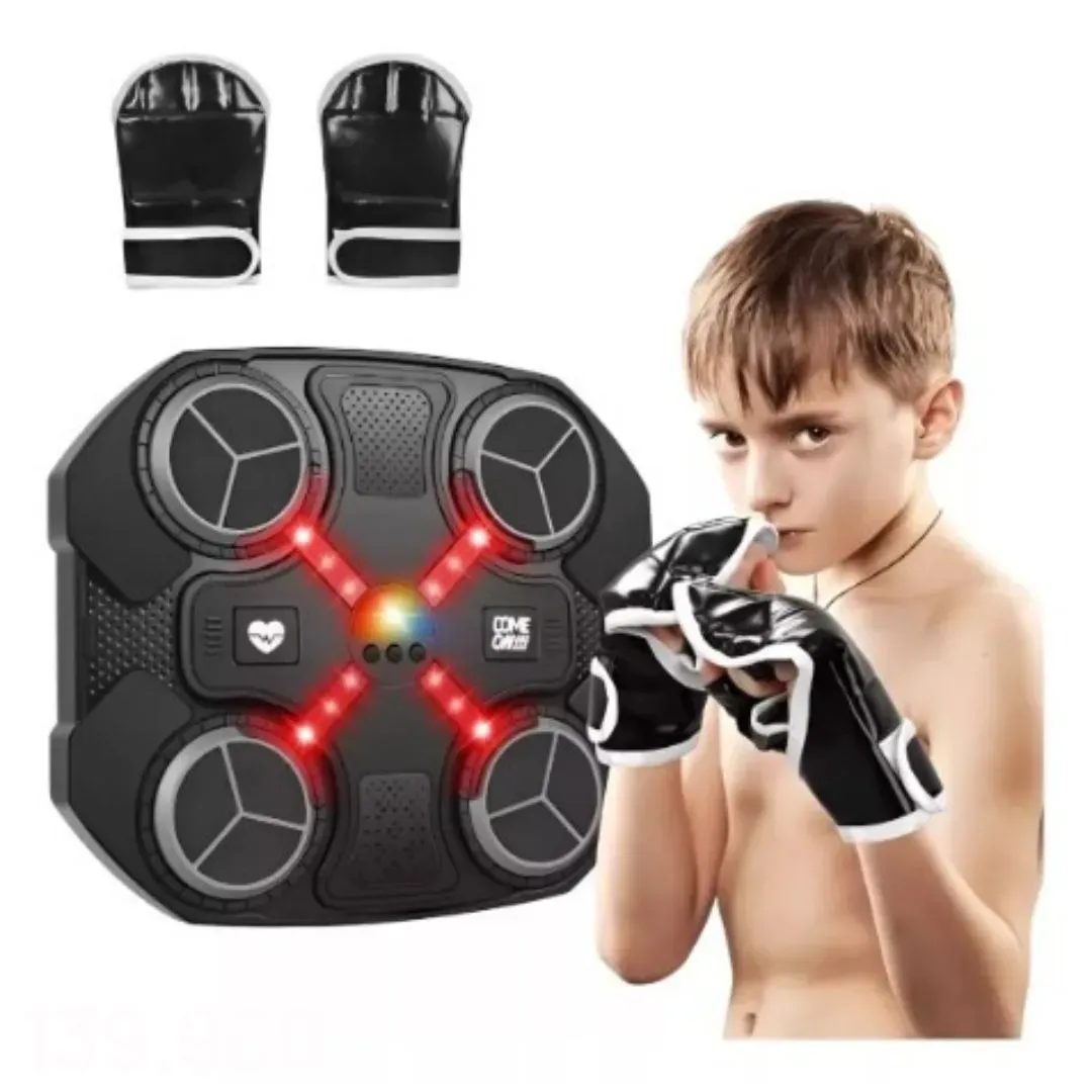 Máquina De Boxeo Musical Recargable Con Bluetooth Luces y Guantes Para Niños