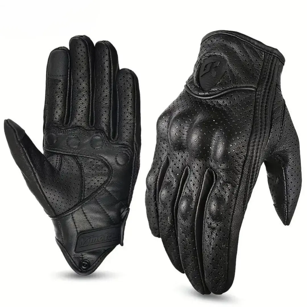 Guantes De Proteccion Traspirable Para Motociclista Cuero PU Y Protecciones