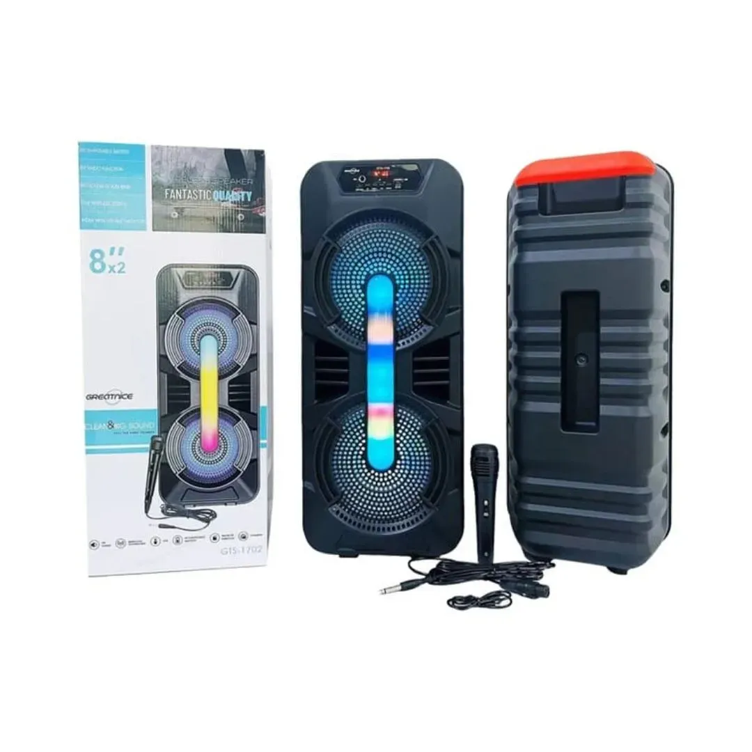 Parlante Portátil 8 Pulgadas Bluetooth Luces Radio Karaoke