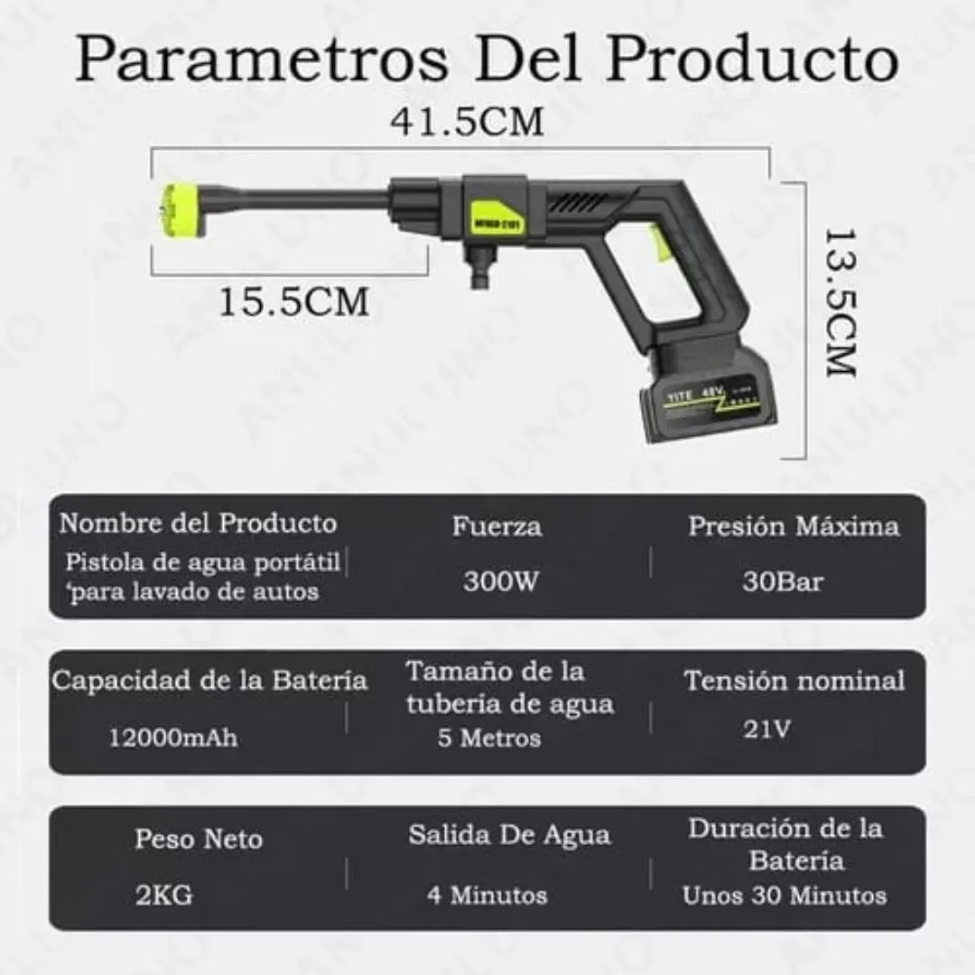 Hidrolavadora Inalambrica Alta Presion De 48 V Boquillas Intercambiables