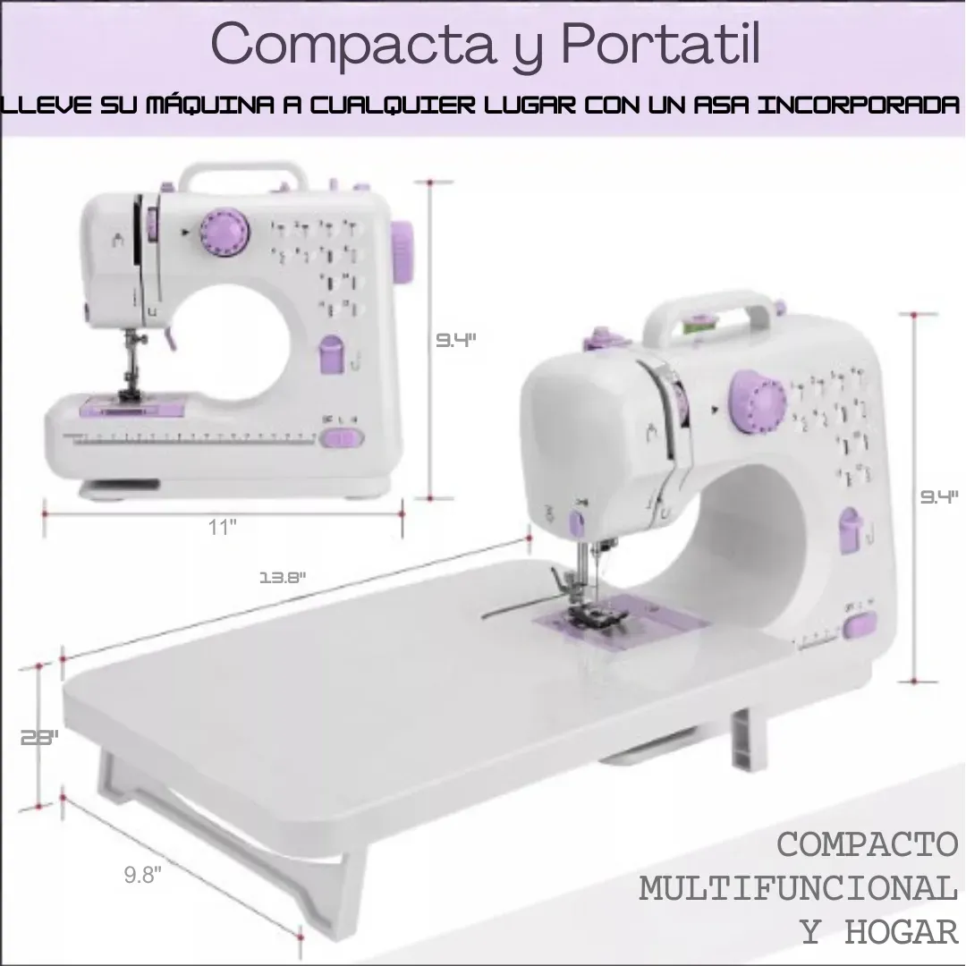 Máquina De Coser Eléctrica Multifuncional 12 puntadas Con Mesa Auxiliar