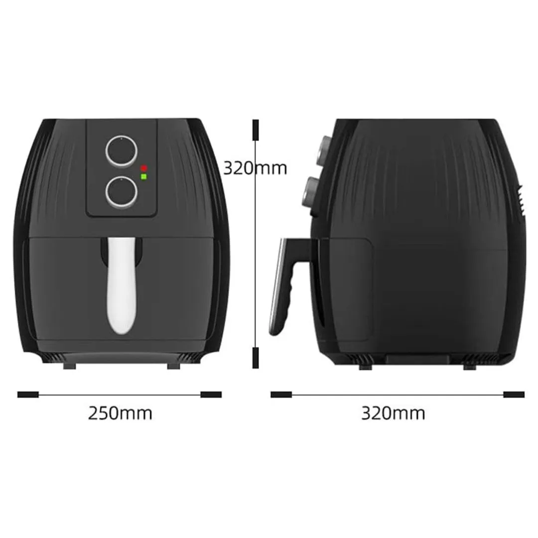 Freidora De Aire De 4.5 Litros Control Doble Perilla  360 Grados