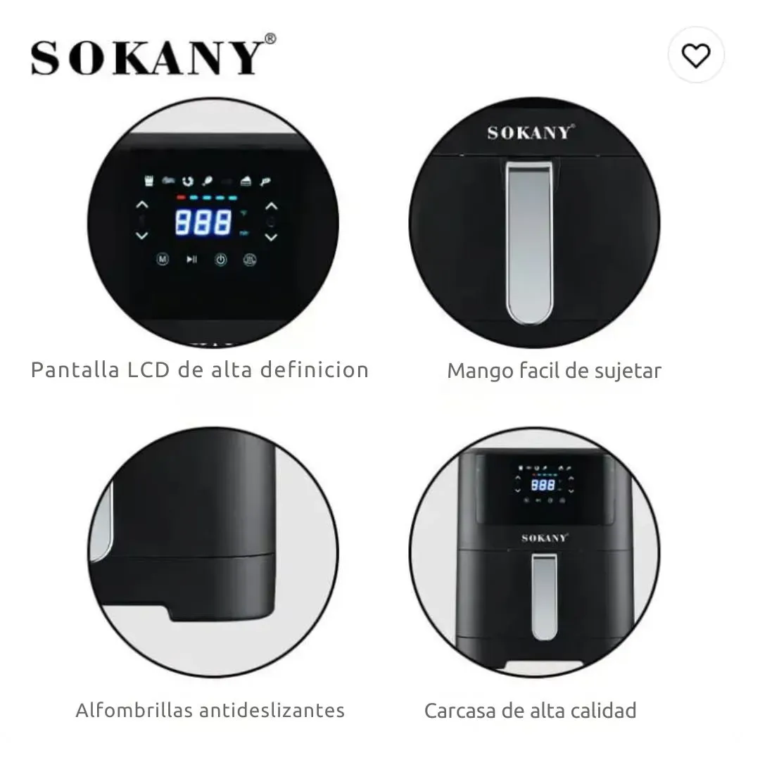 Freidora De Aire Inteligente 8 Litros Pantalla LED Táctil