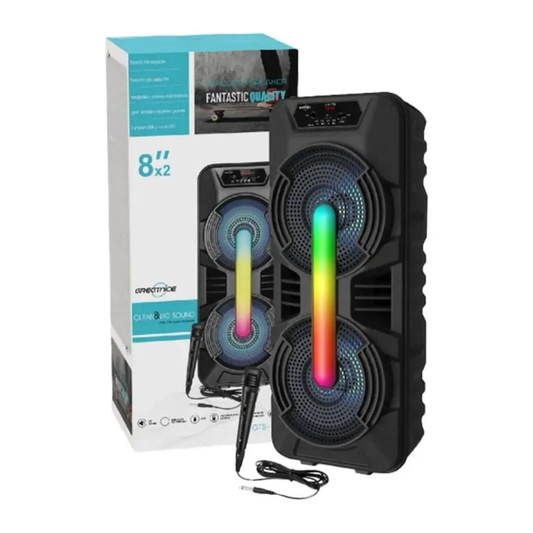 Parlante Portátil 8 Pulgadas Bluetooth Luces Radio Karaoke