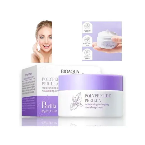 Kit Hidratante Facial Perilla Y Polypeptidos Bioaqua ( Incluye Loción, Jabón, Crema,Sérum, Emulsión y Mascarilla)