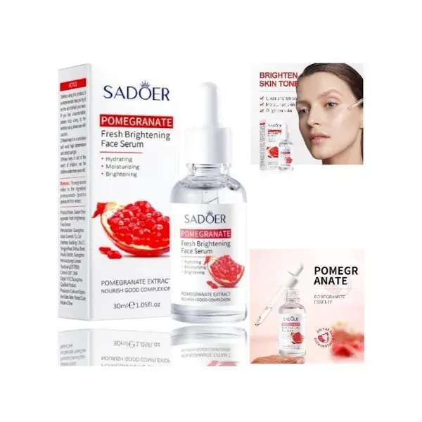 Kit Hidratante Pomegranate Sadoer X5 Piezas (Incluye, Jabón, Sérum, Contorno, Crema y Tónico)