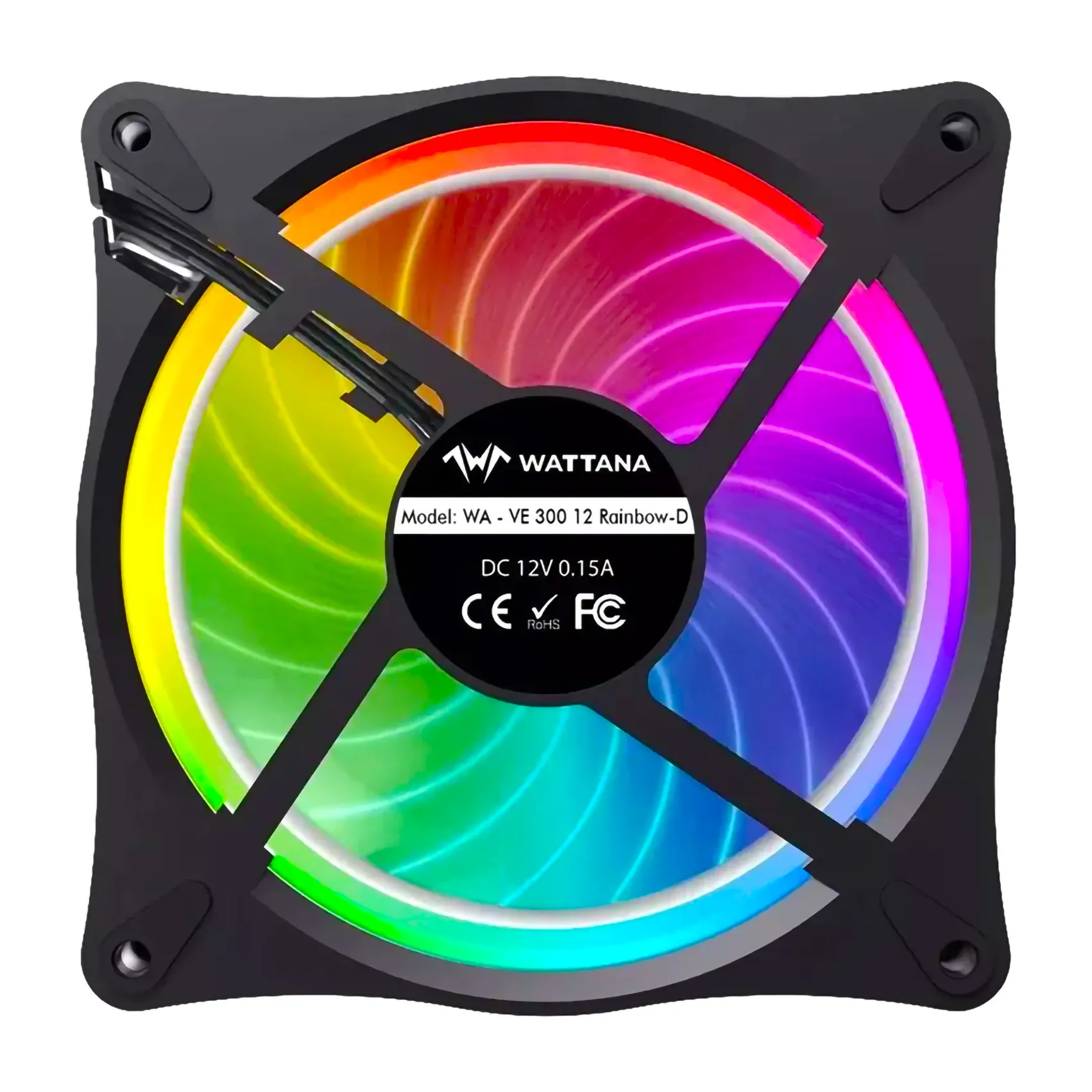 Kit x2 Ventiladores RGB Wattana WA-VE-300 Conector Molex