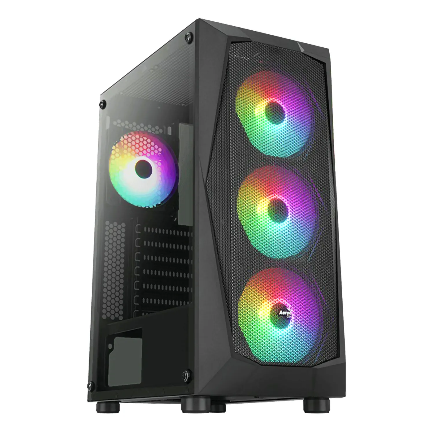 Chasis Gamer ATX Gabinete Aerocool Falcon + 4 Fans RGB 120mm