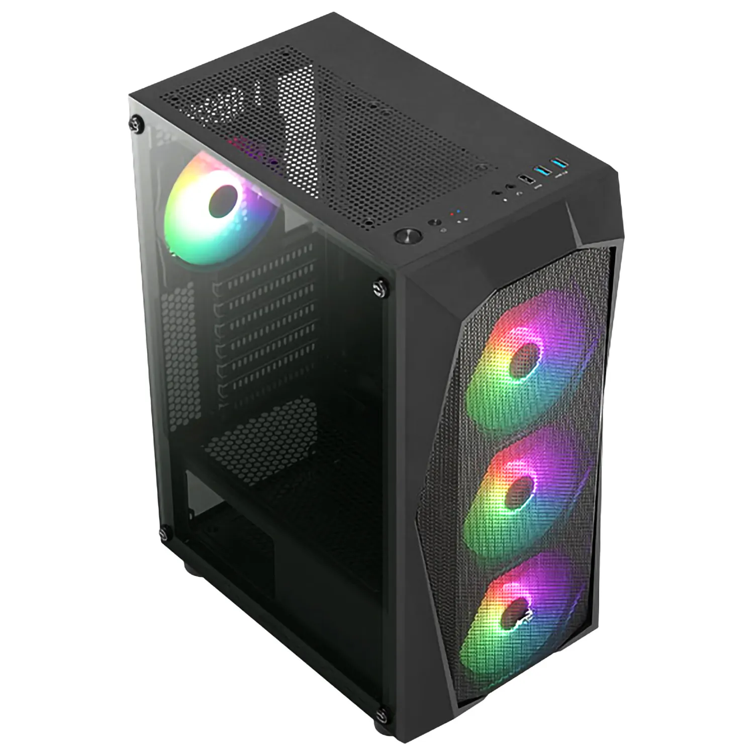 Chasis Gamer ATX Gabinete Aerocool Falcon + 4 Fans RGB 120mm