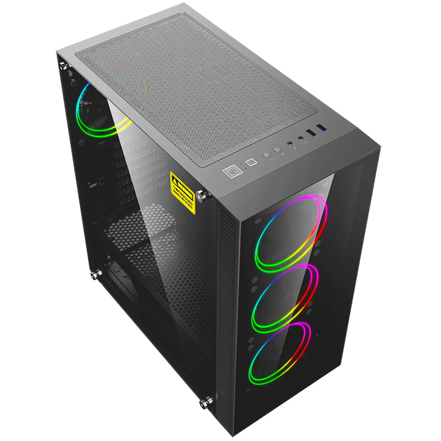 Chasis Gamer RGB ATX Wattana Obruks + 4 Fans RGB