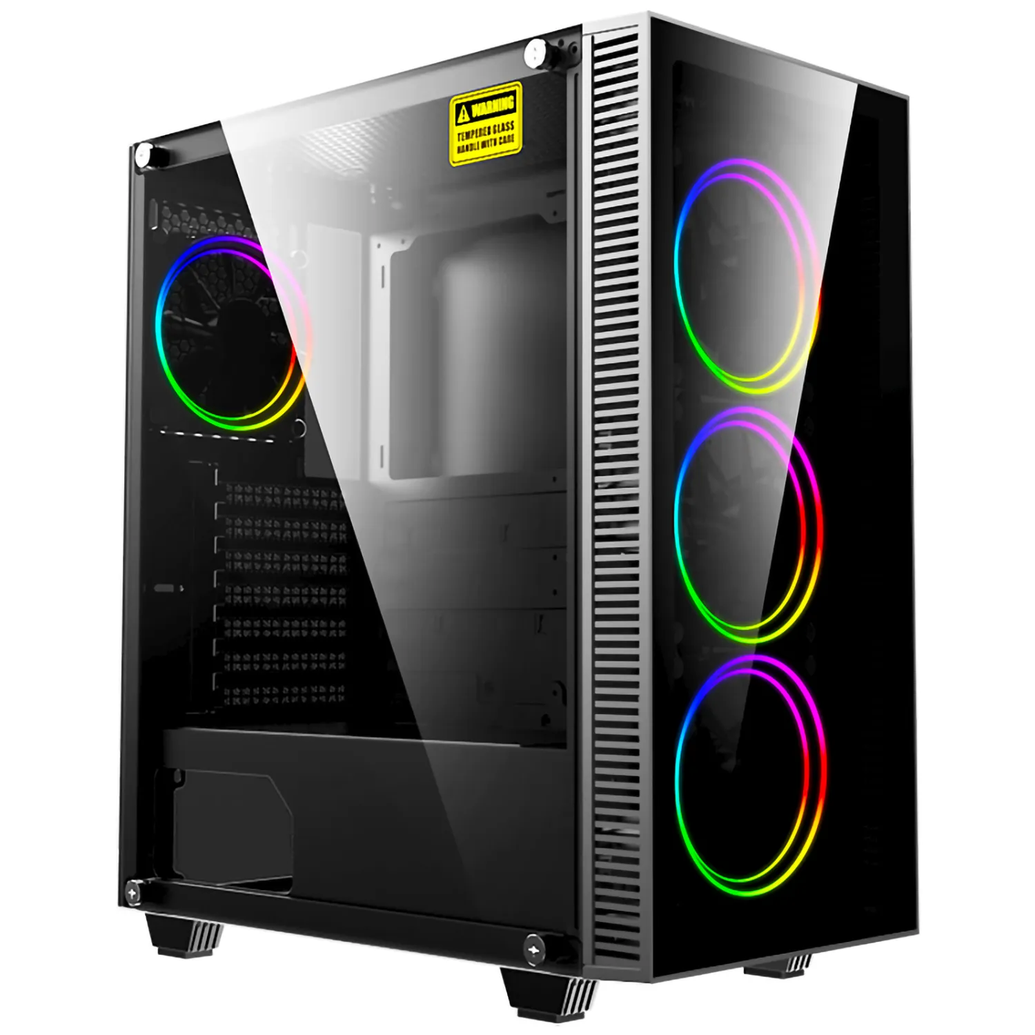 Chasis Gamer RGB ATX Wattana Obruks + 4 Fans RGB