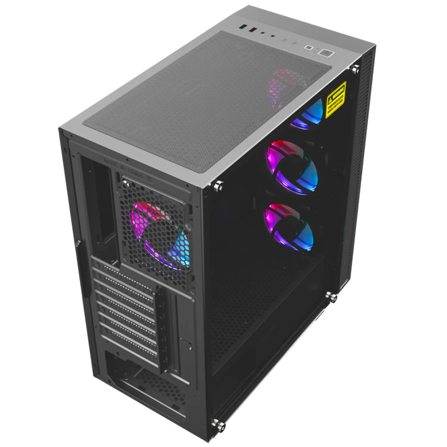 Chasis Gamer RGB ATX Wattana Obruks + 4 Fans RGB