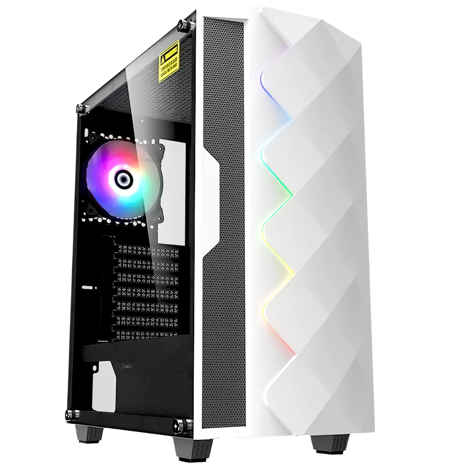 Chasis Gamer Gabinete Wattana Romvous Blanco Con Rgb + 2 Ventiladores