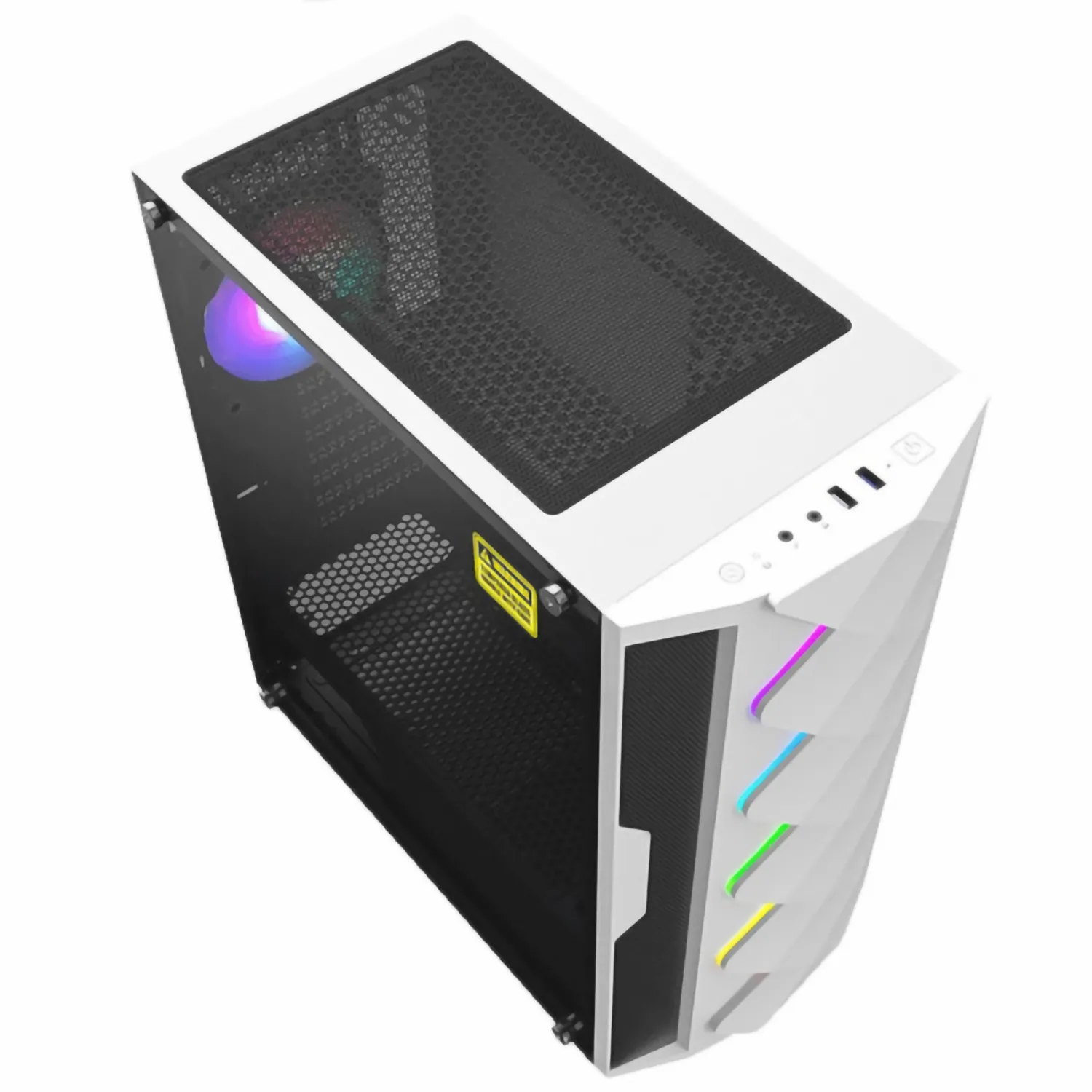 Chasis Gamer Gabinete Wattana Romvous Blanco Con Rgb + 2 Ventiladores