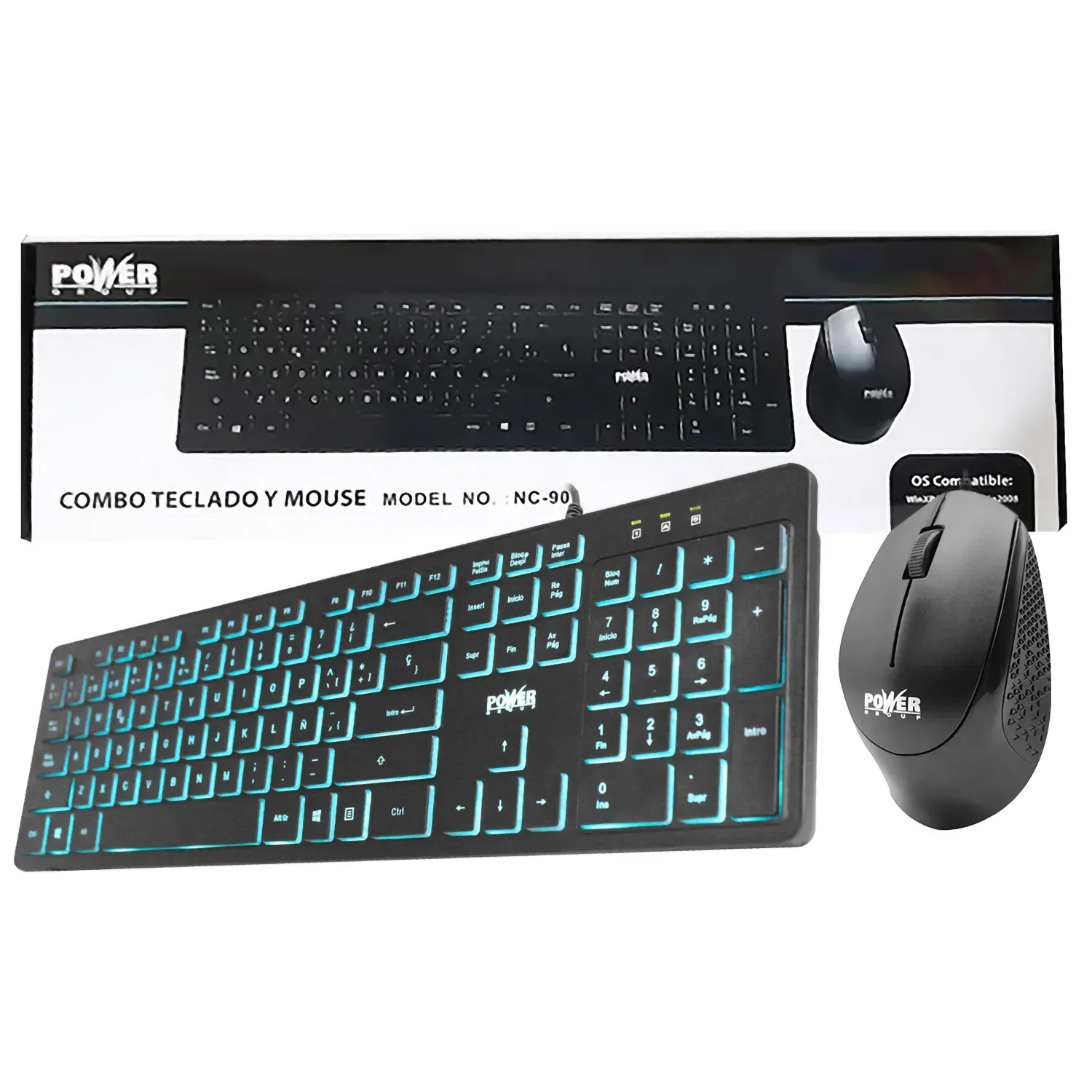 Combo Teclado Mouse Usb Power Group Nc-901 Oficina / Hogar