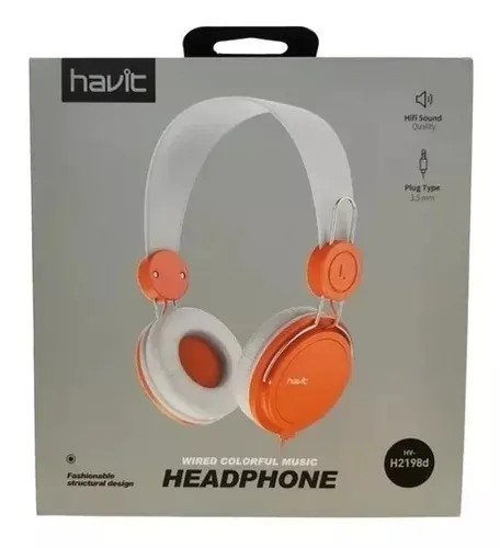 Diadema Havit Hv2198d Blanco Y Naranja