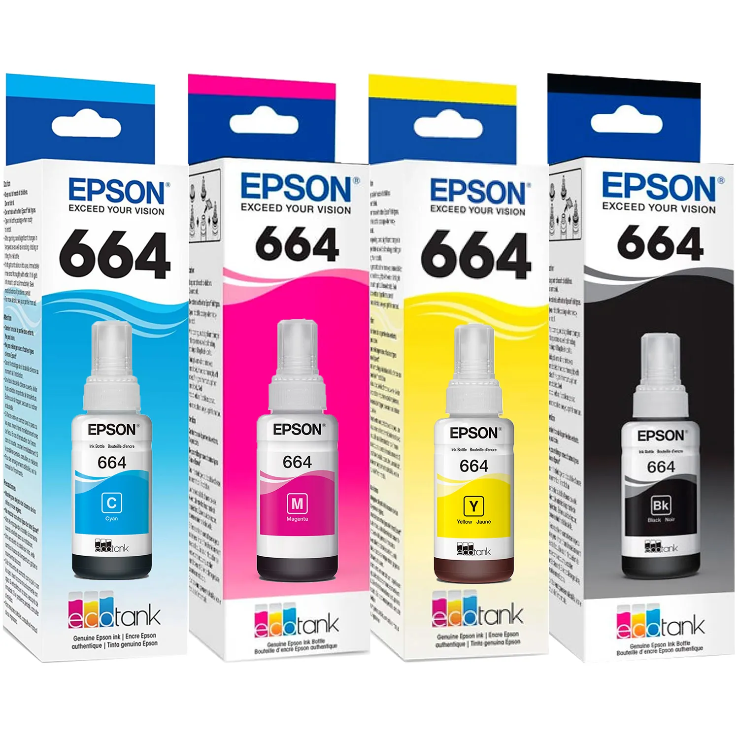 Kit x4 Tintas Originales Certificadas Epson 664