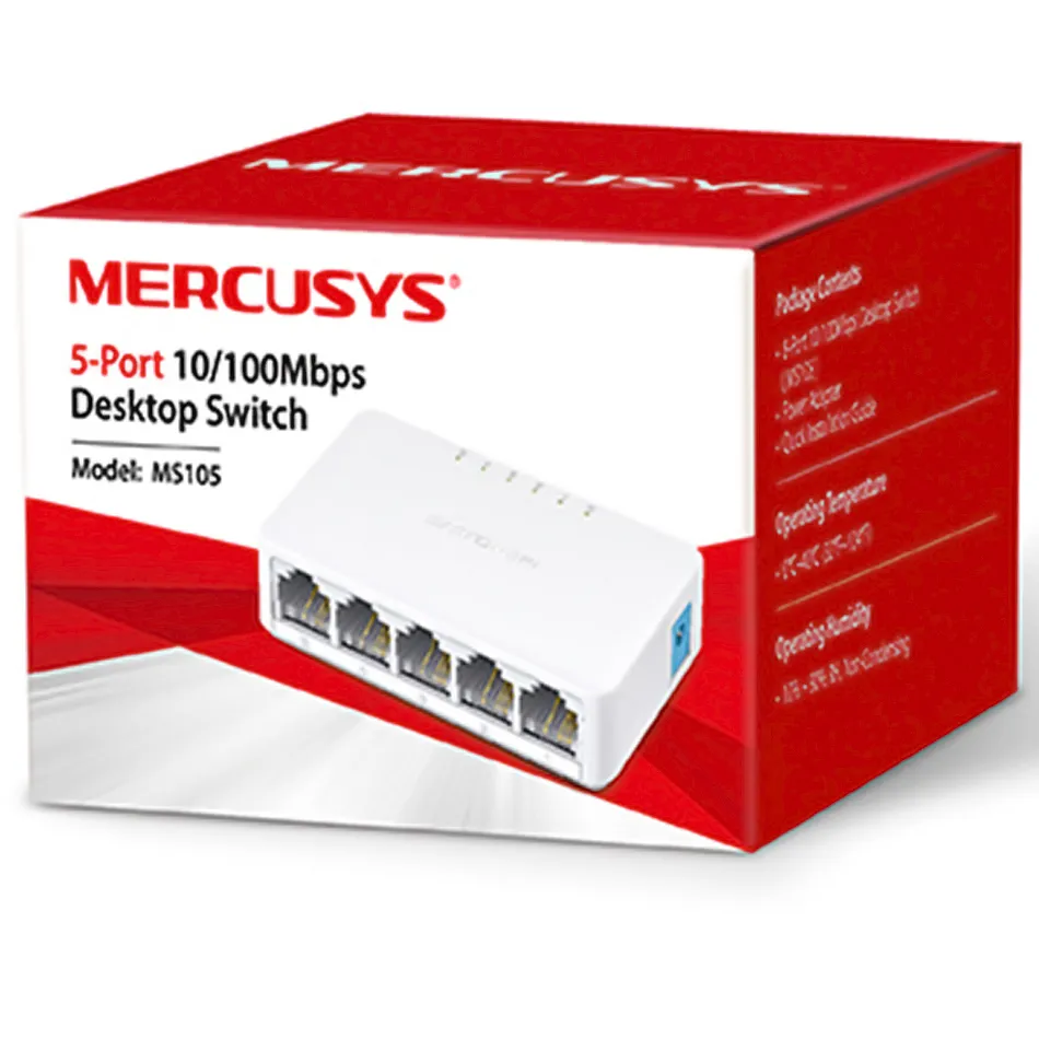 Switch de 5 Puertos 10/100 Mbps Mercusys MS105