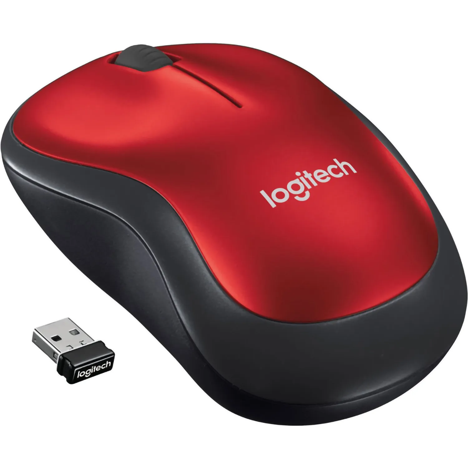 Mouse Inalámbrico Logitech M185 Rojo -Gris/ 1.000dpi 2.4ghz