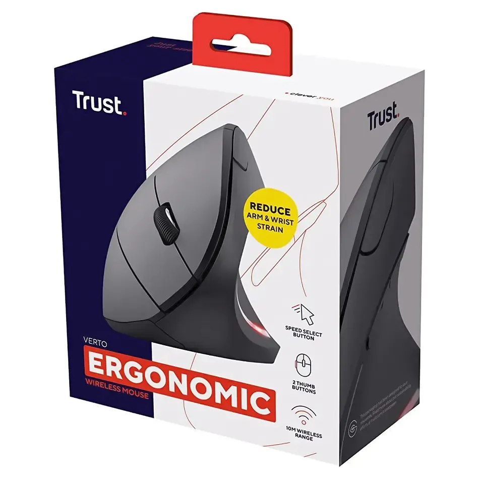 Mouse Ergonómico Vertical Inalámbrico Recargable Trust Bayo 