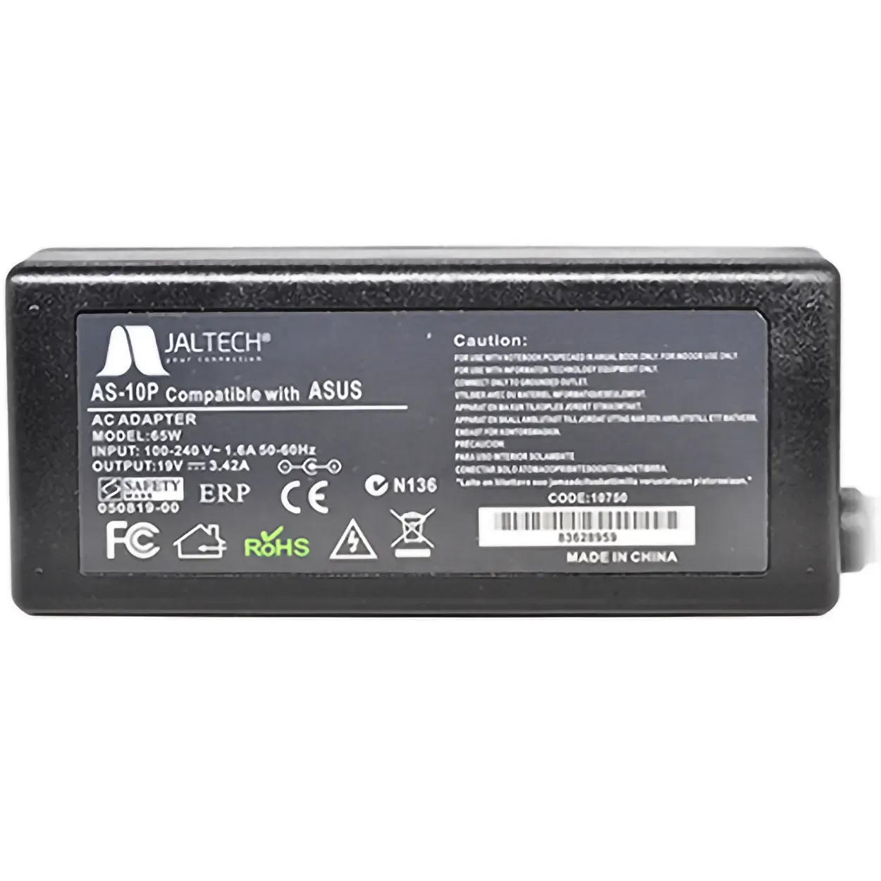 Cargador Para Asus 19v 3,42a 65w 4.0×1.35 Negra