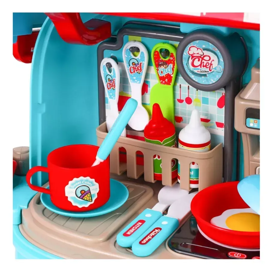 Cocina Para Niños Juego De Cheff Tipo Maleta 2En1 008-986A