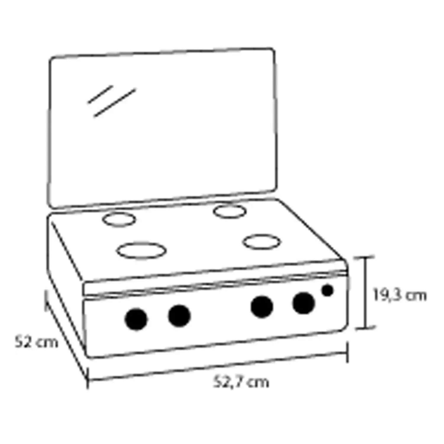 Estufa De Mesa Avellana V Gas Natural Negra Con Tapa De Vidrio Haceb Gris