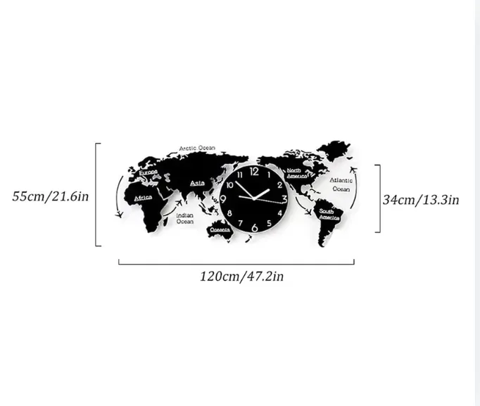 Reloj De Pared Mapa Del Mundo  ZN-B0013