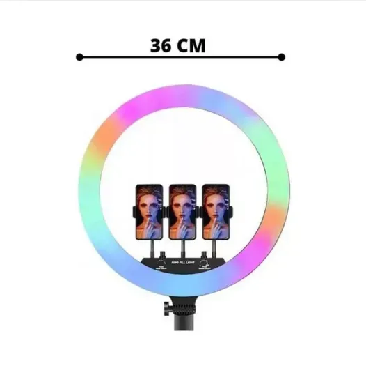 Aro De Luz Led RGB 36Cm Tripode MJ-36 Huge 