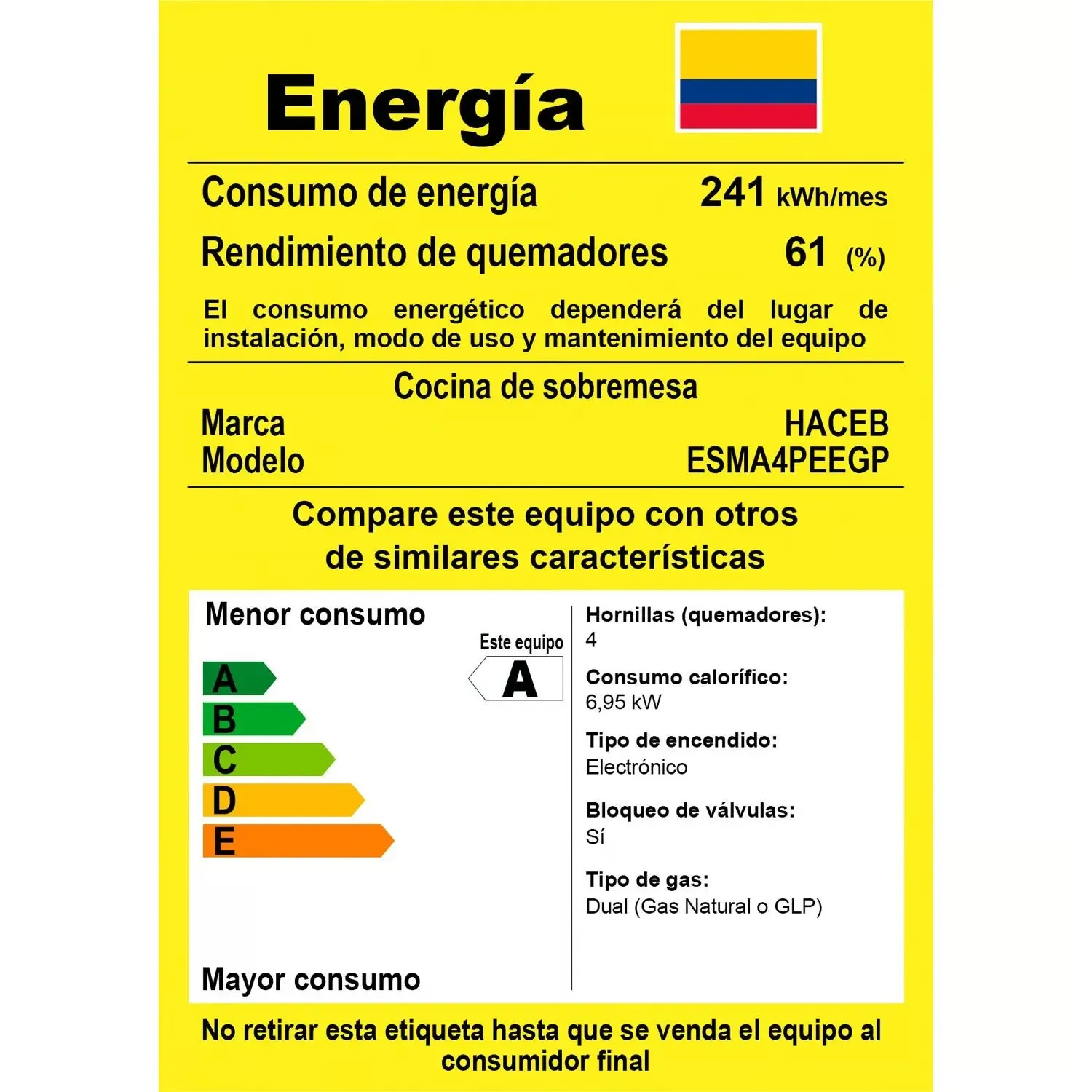 Estufa De Mesa Avellana V Gas Natural Negra Con Tapa De Vidrio Haceb Gris