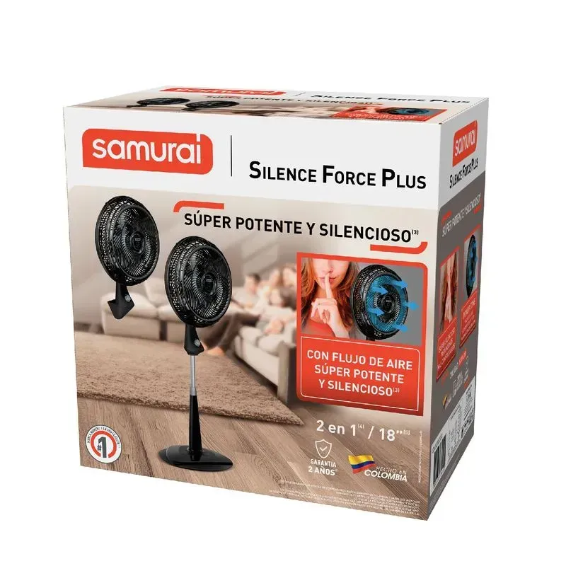 Ventilador Samurai Silence Force Plus 2En1 Negro