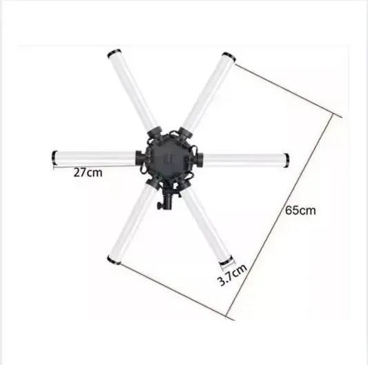 Aro De Luz Led 65cm Estrella 6 Tubos Huge 