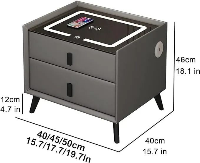 Mesa De Noche Inteligente Con Carga Inalámbrica DR-2 (TM) 