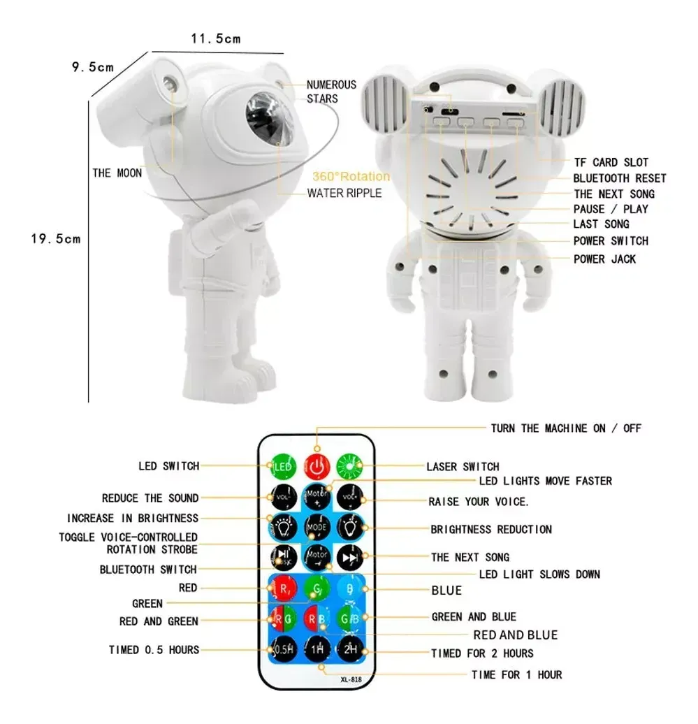 Lampara Proyector Astronauta BT001 