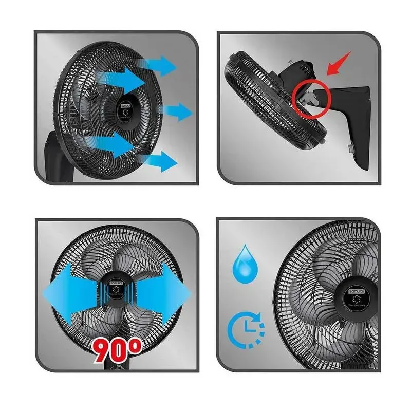 Ventilador Samurai Silence Force Plus Pared Negro